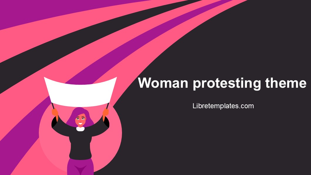 Woman protesting theme